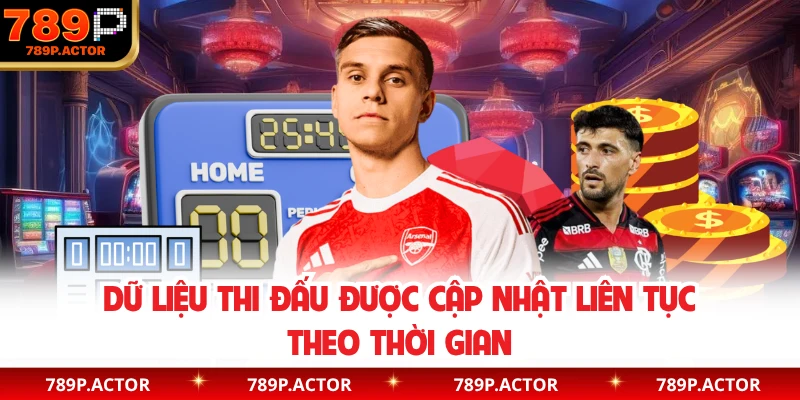 Dữ liệu thi đấu được cập nhật liên tục theo thời gian